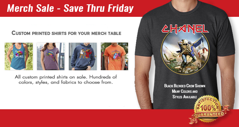 Save on custom printed shirts.